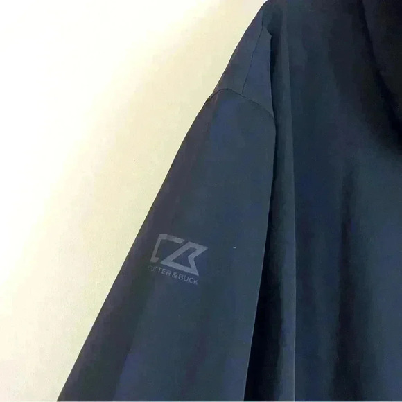 NWT Cutter & Buck Men Black WeatherTec Water Resist Zip Hood Windbreaker Size3XL - Picture 8 of 16